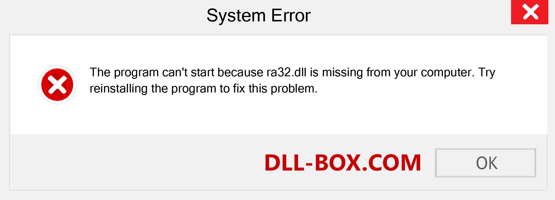  ra32.dll file is missing?. Download for Windows 7, 8, 10 - Fix  ra32 dll Missing Error on Windows, photos, images